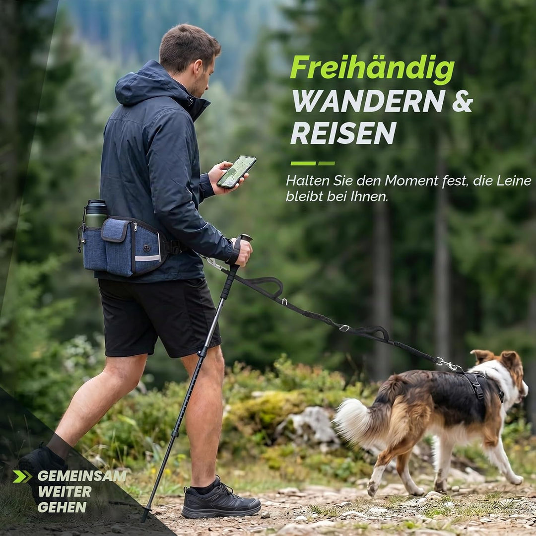 Pecute Joggingleine Hunde mit Bauchgurt, Laufgürtel Hundleine für Grosse und Mittelgrosse Hunde, Lei