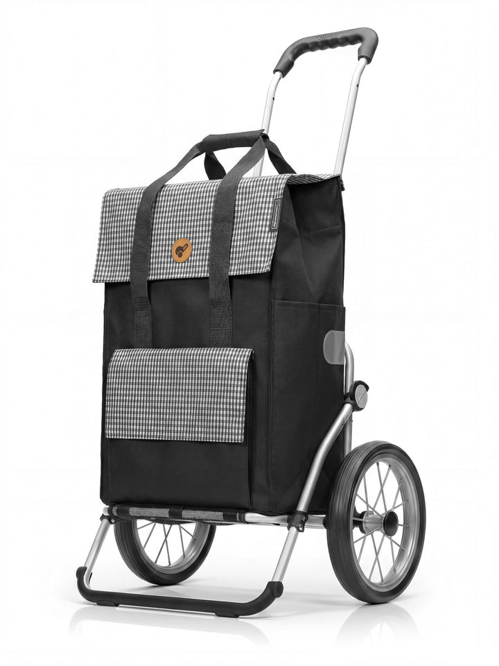 Andersen Shopper Royal mit Metallspeichenrad 25 cm und 54 Liter Tasche Milla schwarz Schwarz Alumini