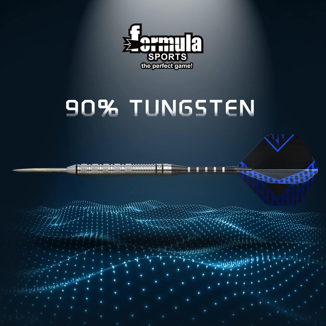 Formula Sports Dartpfeile mit Metallspitze 90% Tungsten Steel-Dartpfeile 3 Stück Profi Steeldarts in