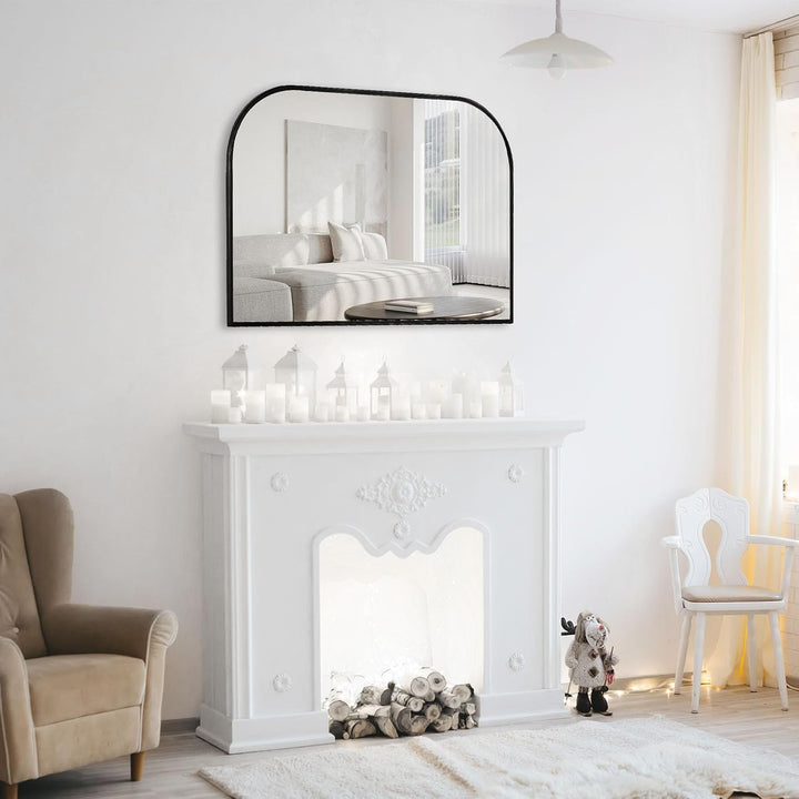 Minuover Moderner, grosser Wandspiegel, moderner, minimalistischer Heimdekor, Bogen-Mantel-Spiegel,