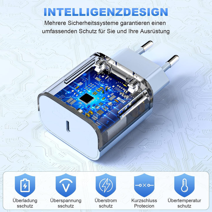 iPhone Ladekabel, [MFi-Zertifiziert] 2er Pack iPhone Ladegerät Apple Ladekabel 2M,USBC Schnellladege