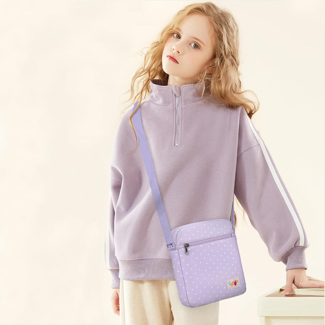 Casual Canvas Schultertasche +Geldbeutel/Mäppchen für Mädchen Jungen & Kinder Jugendliche (Rose rot)