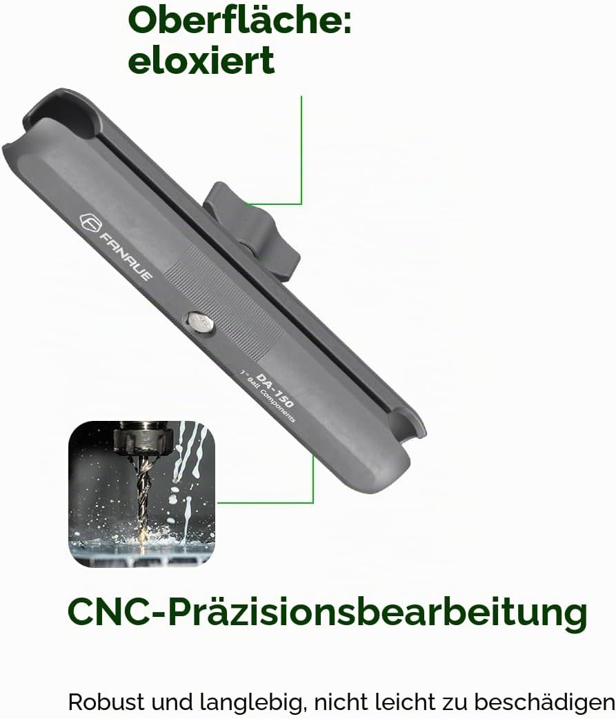 FANAUE Doppelbuchsenarm kompatibel mit RAM Mounts Type B 1" Ball Assembly und Motorrad-Handyhalterun