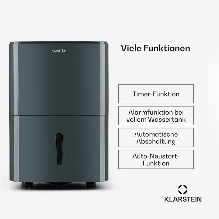 Klarstein Luftentfeuchter & Luftreiniger Elektrisch, 20 L Raumentfeuchter Klein für Wohnung Schlafzi