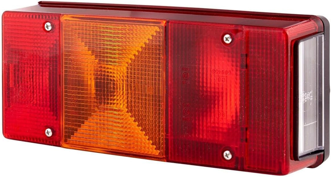 HELLA - Heckleuchte - Glühlampe - 12V - Anbau - Lichtscheibenfarbe: rot - Stecker: Flachstecker - re