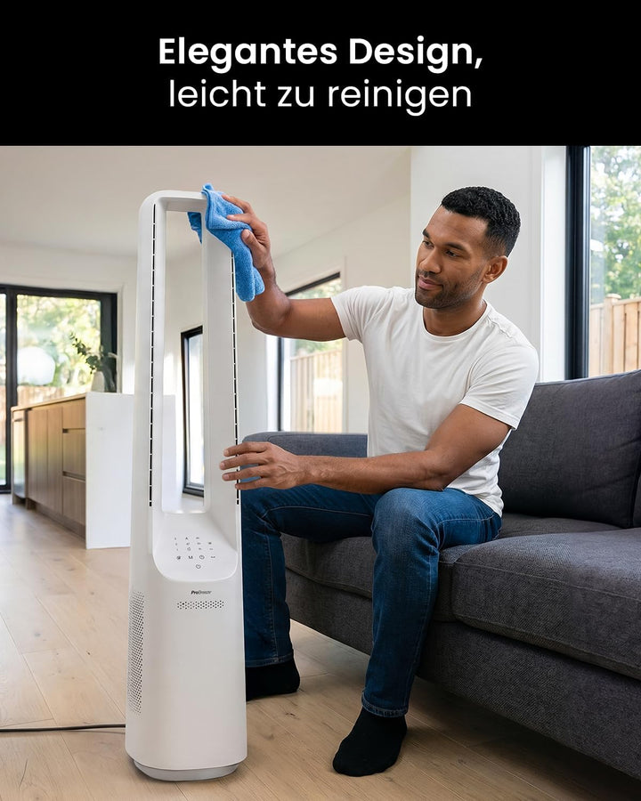 Pro Breeze 101cm rotorloser Ventilator, Gleichstrommotor, Ventilator mit Fernbedienung, LED Display,