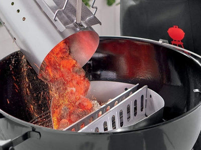 GFTIME XL Kohle Anzündkamn für Weber 7416 Holzkohlegrill zubehör, Grillkamin Anzünder mit Doppelgrif