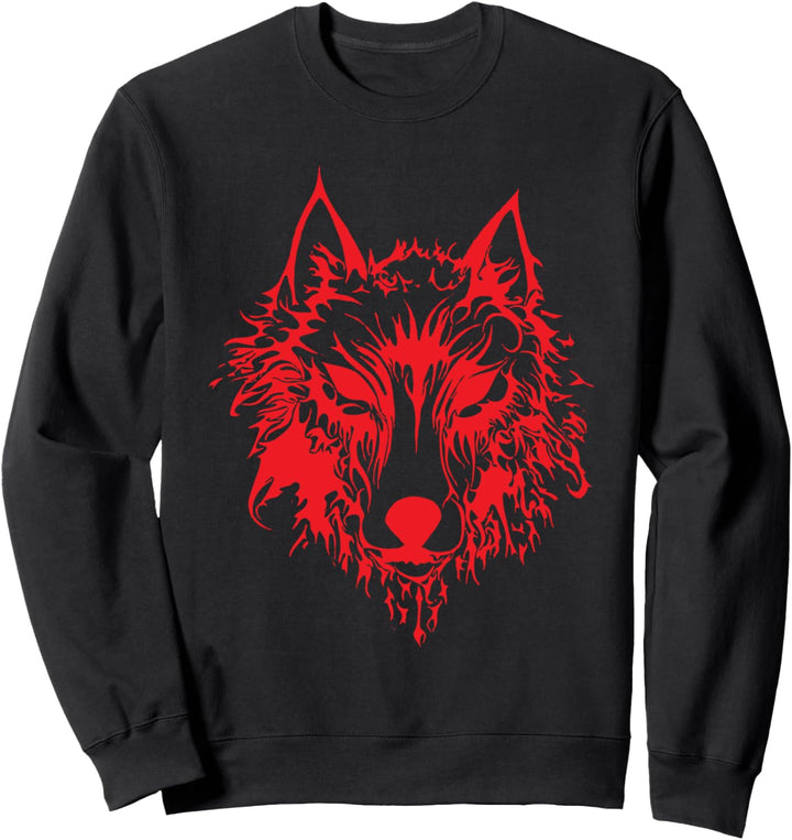 Roter Fenrir nordischer Wolf Odin nordisches Walhall Mjolnir Sweatshirt