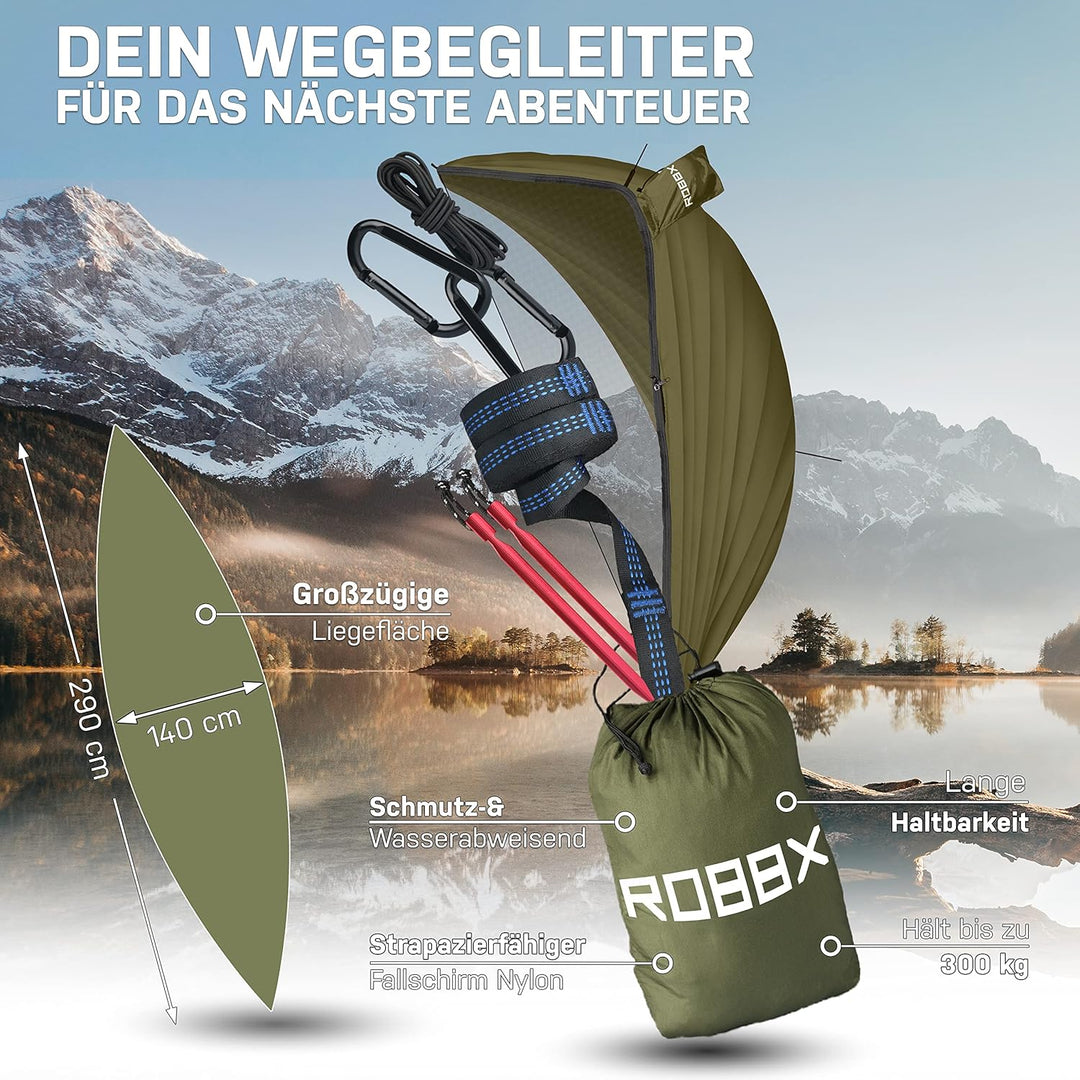 robbx hängematte ROBBX® Hängematte Outdoor mit Moskitonetz für 2 Personen