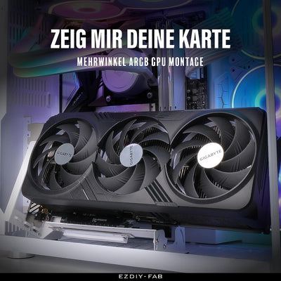 EZDIY-FAB PCIe 4.0 GPU Halterung,Multi-Winkel-Einstellung mit Weissem Riser Kabel,Kompatibel zu RTX4