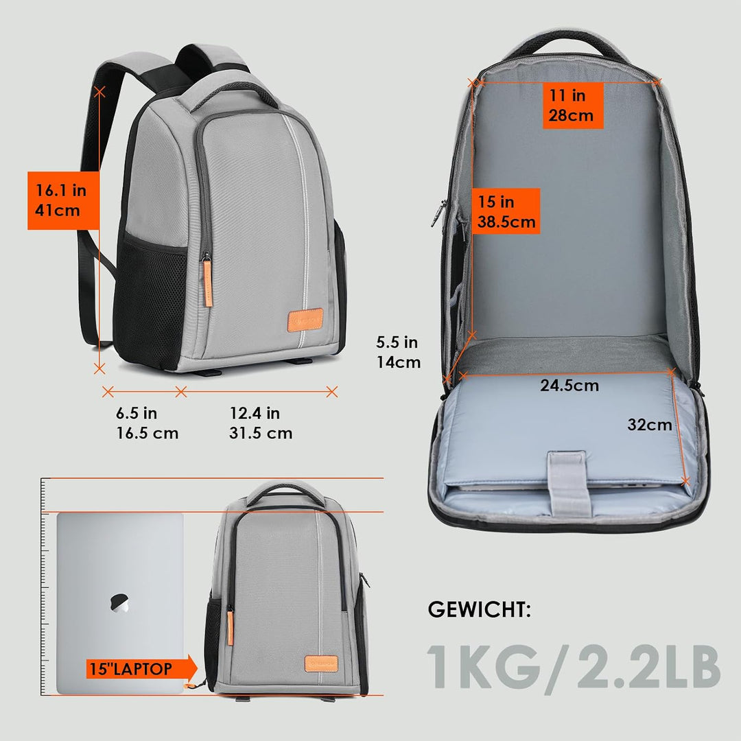 TARION Kamerarucksack Spiegelreflex Fotorucksack Wasserdicht Leicht und Kompakt Klein DSLR Rucksack