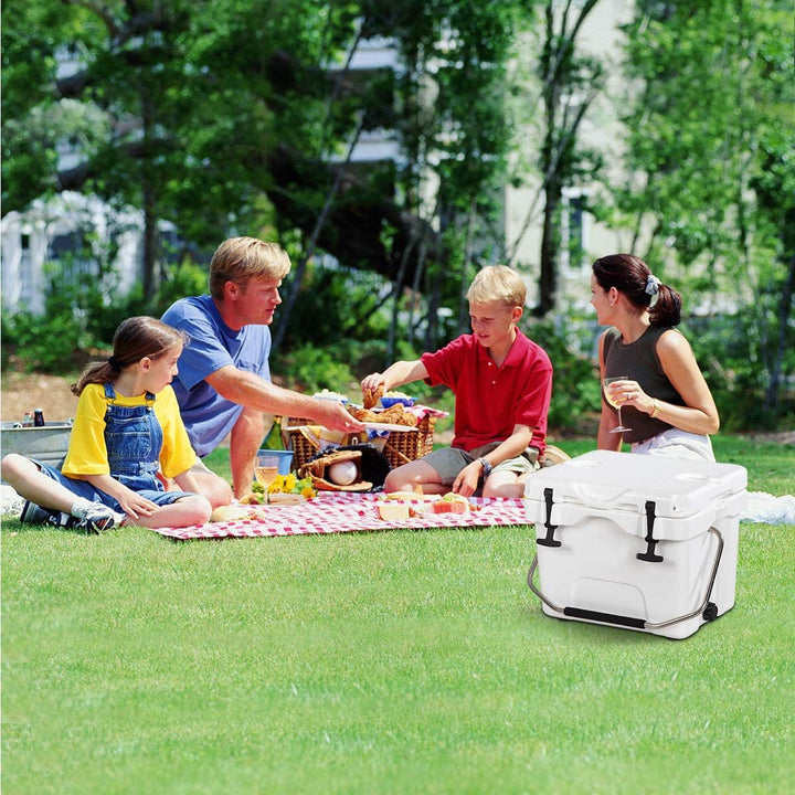 GYMAX Tragbare Kühlbox 15L, Thermobox mit rutschfesten Füssen, Speisenwärmer 45 x 34 x 33 cm, Isolie