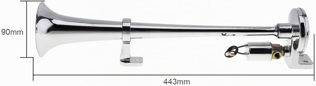 ePathChina 44CM/17 Zoll 150 dB Super lauter 12 V / 24 V Super lautes Einzeltrompete Lufthupe für LKW