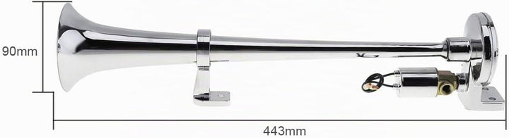 ePathChina 44CM/17 Zoll 150 dB Super lauter 12 V / 24 V Super lautes Einzeltrompete Lufthupe für LKW