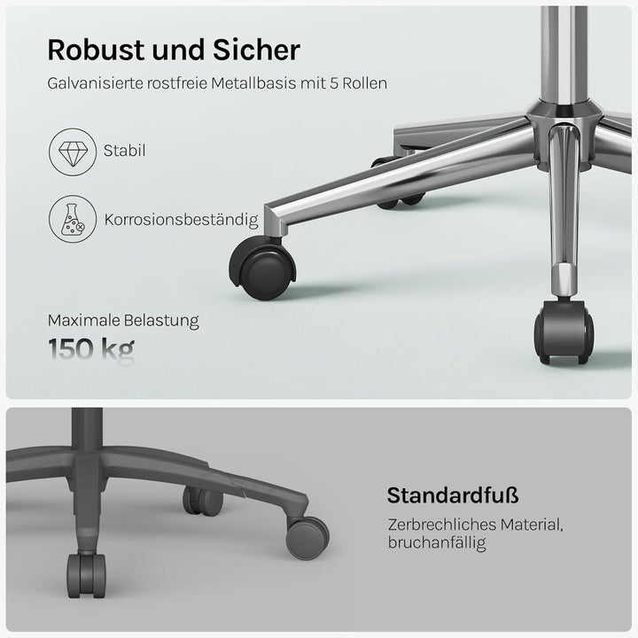 WOLTU Homeoffice Stuhl, Schreibtischstuhl, Drehstuhl, Schminkstuhl, höhenverstellbar, bis 150 kg bel