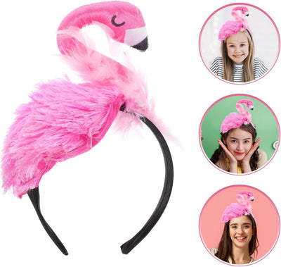 Amosfun 3 Stück Flamingo-Stirnband Flamingo-Kopfschmuck für Hawaii-Karneval Tropisches Party-Haar-Ac