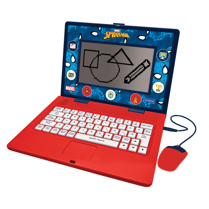 Lexibook, Spider-Man, zweisprachiger und pädagogischer Laptop Spanisch/Englisch, Spielzeug für Kinde