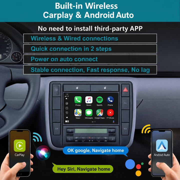 Auto-Radio für VW Golf 4/Polo Bora MK3 MK4/Passat MK5 | Linux-System,Hohe Leistung, VW Radio mit Wir