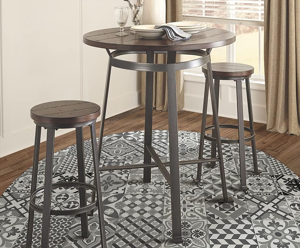 Vilber, Toledo Vinyl-Teppich, rund, Farbe 05, Durchmesser 78 cm 78 cm diámetro Schwarz / Grau - 05,
