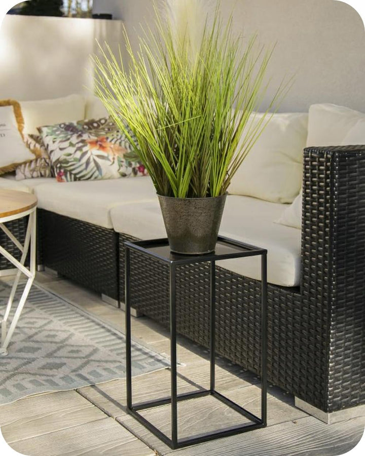 Loft HowHomely Blumenständer Metall Schwarz 40 cm Hoch - Solider und Robuster Blumenhocker Metall -