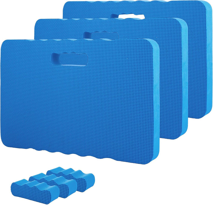 APACALI 3 Stück Kniekissen Garten Blau, 43x28x4CM Dicken Garten Kniekissen, Wasserabweisender Kniepo