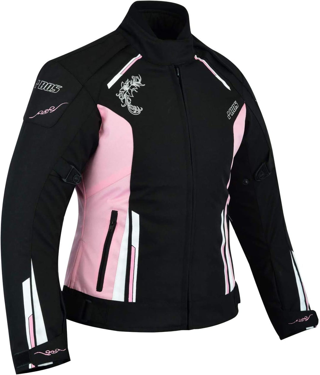 Damen Motorrad Motorradkombi Textil Schwarz Weiss Rose (XL) XL Schwarz, XL Schwarz