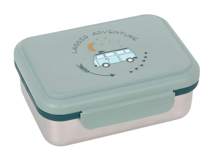 LÄSSIG Kinder Brotdose Edelstahl Lunchbox Frühstücksbox nachhaltig Kindergarten Schule/Adventure Bus