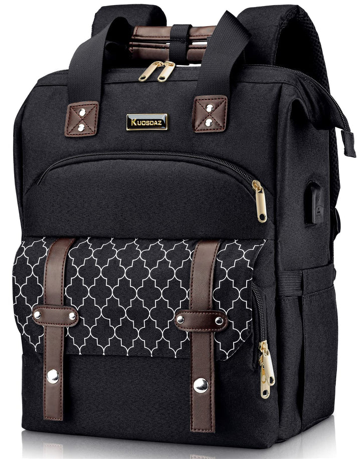 Kuosdaz Rucksack Damen, Schulrucksack Mädchen Teenager mit USB Ladeanschluss & Laptopfach, 15,6 Zoll
