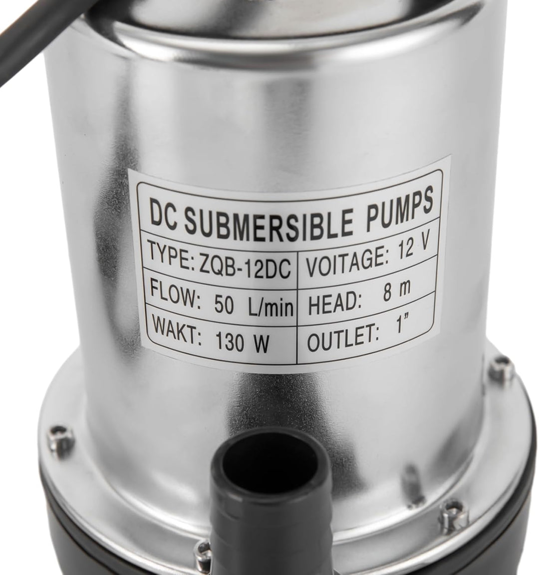 Qussse Tauchpumpe DC 12V, 160W Wasserpumpe Pumpe Schmutzwassertauchpumpe 3000rpm Tauchwasserpumpe Te