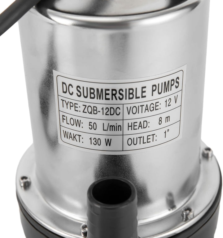 Qussse Tauchpumpe DC 12V, 160W Wasserpumpe Pumpe Schmutzwassertauchpumpe 3000rpm Tauchwasserpumpe Te