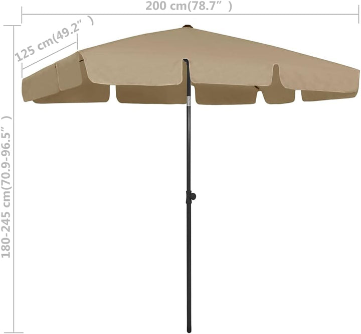 WIFESE Strandschirm Strand Sonnenschirm Gartenschirm Marktschirm UV Beständig Kippbar Höhenverstellb