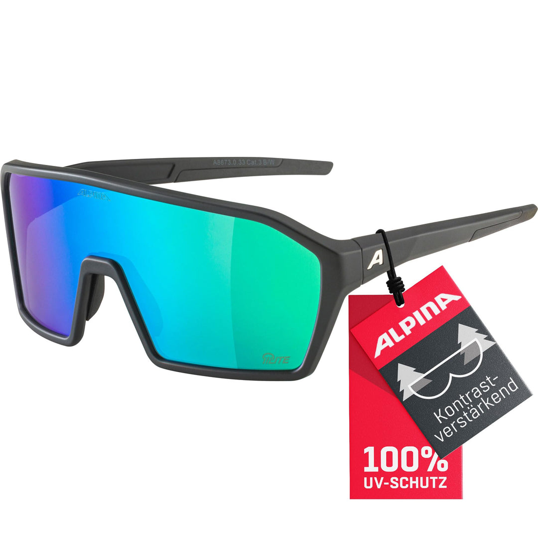 ALPINA RAM Q-LITE - Verspiegelte Sport- & Fahrradbrille Für Erwachsene, kontrastverstärkend, Beschla