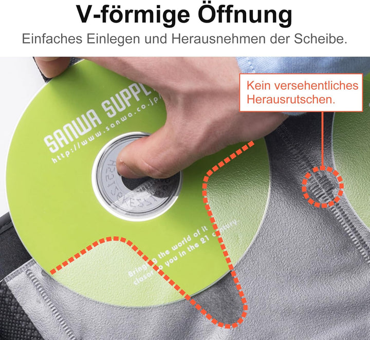 SANWA CD Tasche, 512 Kapazität DVD Blu-ray Mappe zur Aufbewahrung, Hartschale Film Medien CD Hüllen