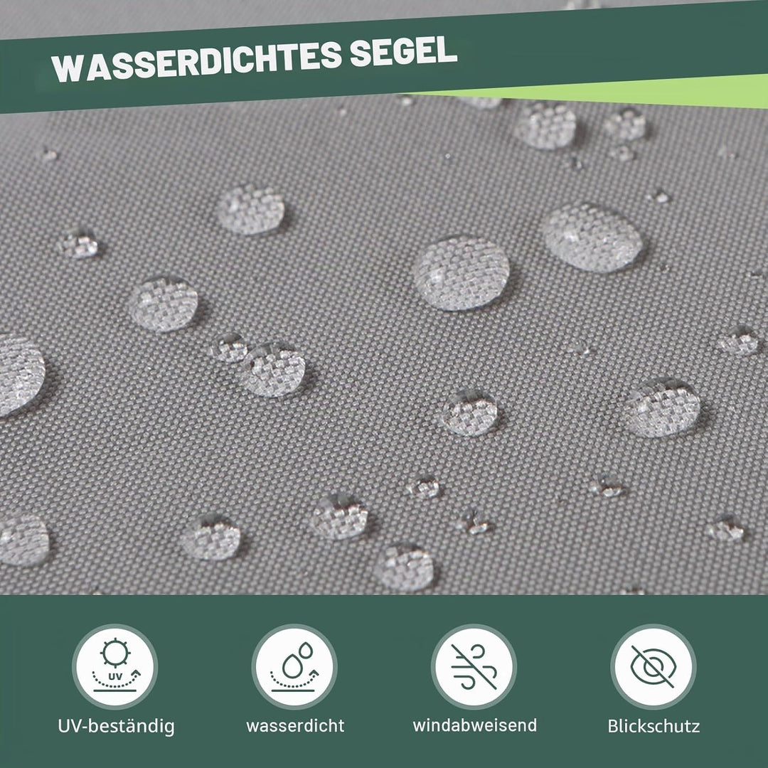 Triangle Sonnensegel, wasserdicht, 3 x 4 x 5 m, Sonnenschutz für den Aussenbereich, mit UV-Schutz fü
