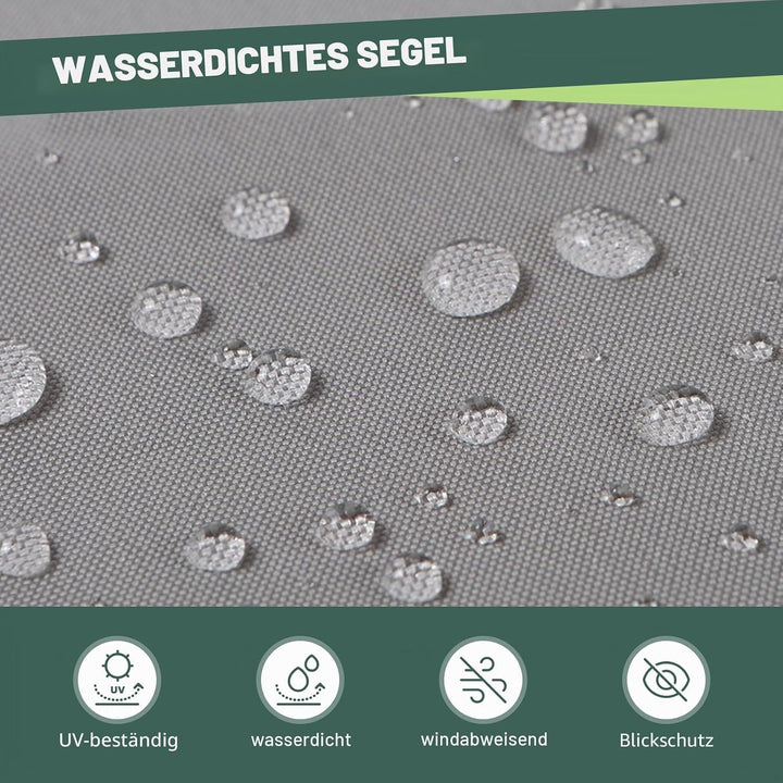 Triangle Sonnensegel, wasserdicht, 3 x 4 x 5 m, Sonnenschutz für den Aussenbereich, mit UV-Schutz fü