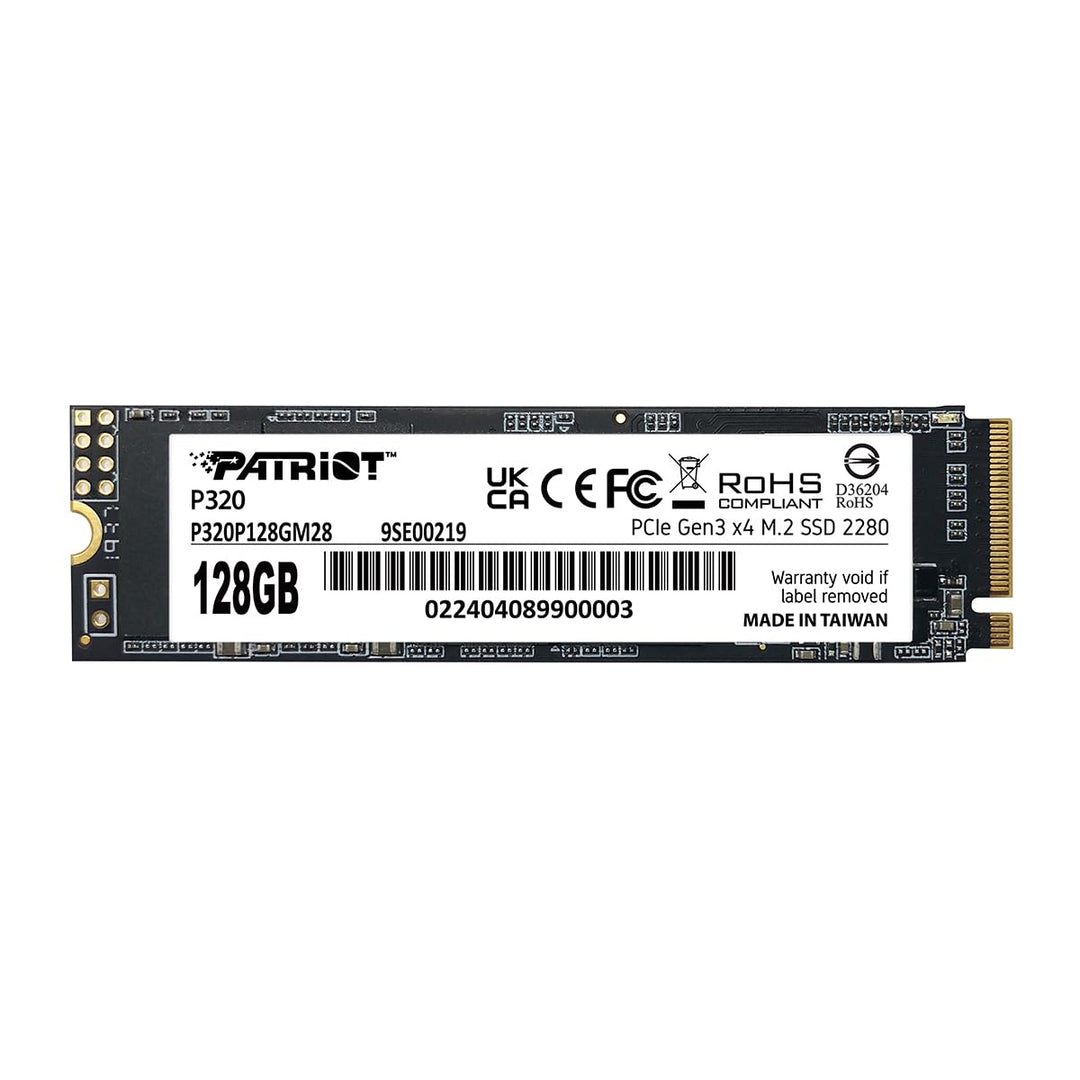 Patriot P320 128GB Interne SSD - NVMe PCIe Gen 3x4 - M.2 2280 - Solid State Drive - P320P128GM28, 12