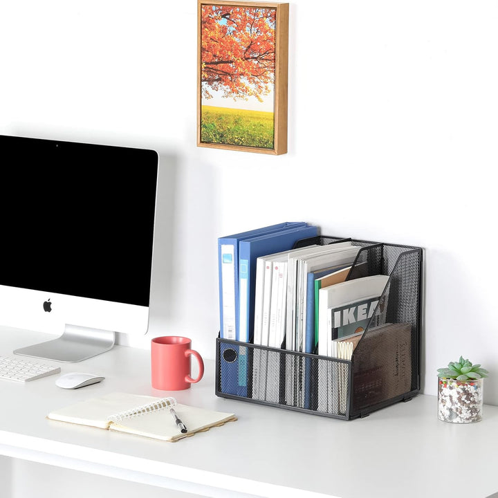 EasyPAG 4 Ablagefächer A4 Metall Büro Schreibtisch Organizer Akten Dokumenten Ablage Zeitschriften H