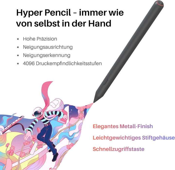 HUION Kamvas Slate 11 Grafiktablett mit Display ohne PC, Neigungsstift, 8 GB + 128 GB, Android 14, W