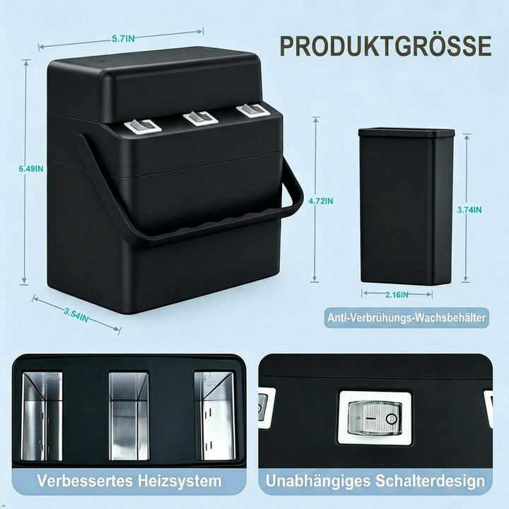 3-in-1 Roll-On Waxing Set, Schnellheizender Wax Maschine, Wachswärmer mit 3 Honigwachs-Nachfüllungen
