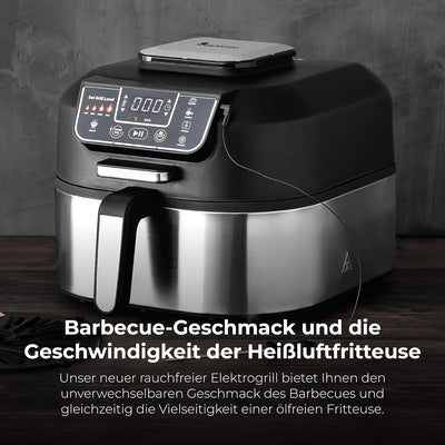 MasterPro Smokeless Grill | Elektrogrill mit Cyclonic Air Max Technologie 260º und 1760W Leistung |