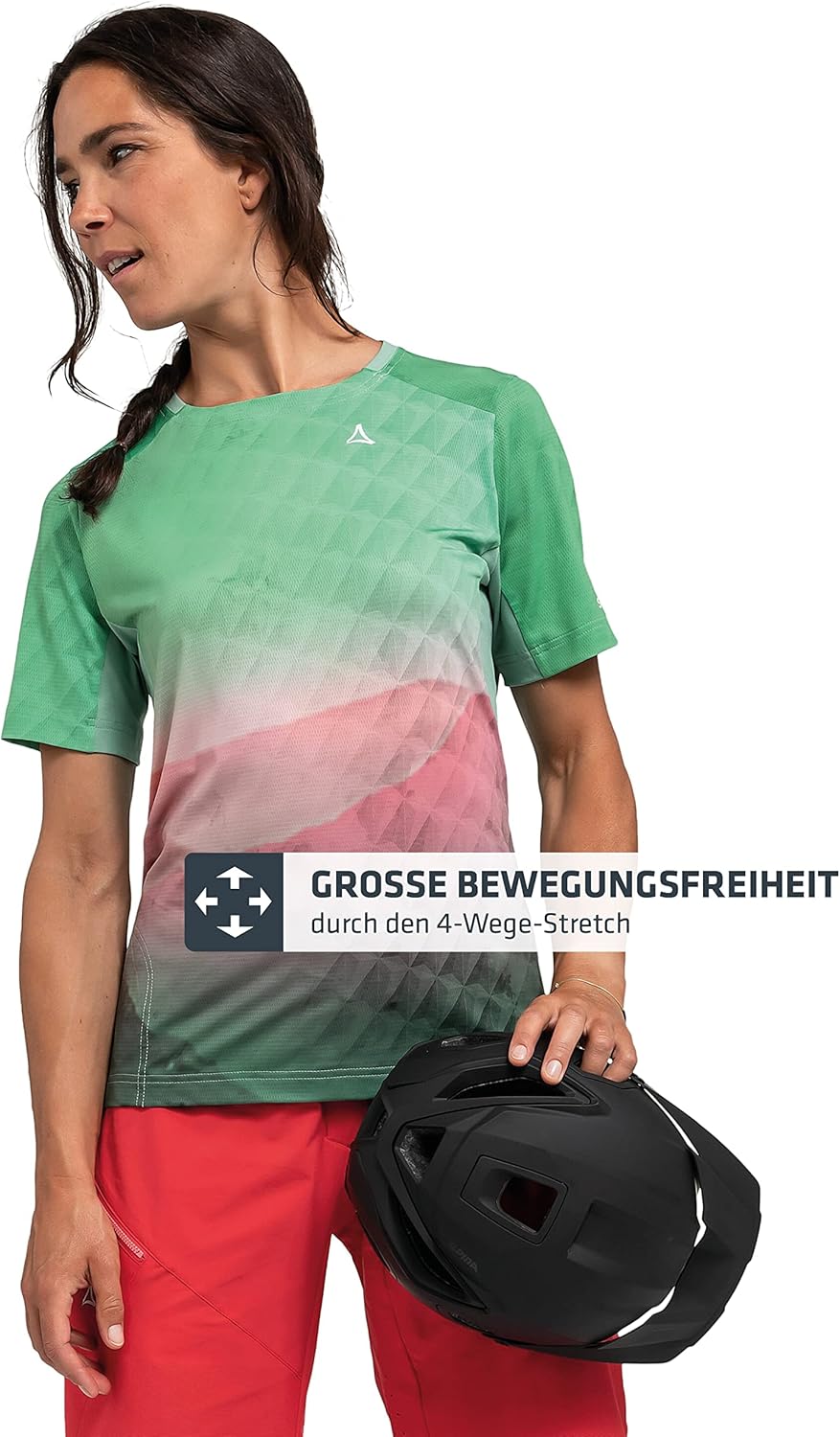 Schöffel Damen Shirt Valbella L, atmungsaktives Radtrikot, schnell trocknendes Funktionsshirt mit 4-