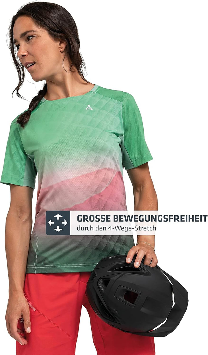 Schöffel Damen Shirt Valbella L, atmungsaktives Radtrikot, schnell trocknendes Funktionsshirt mit 4-