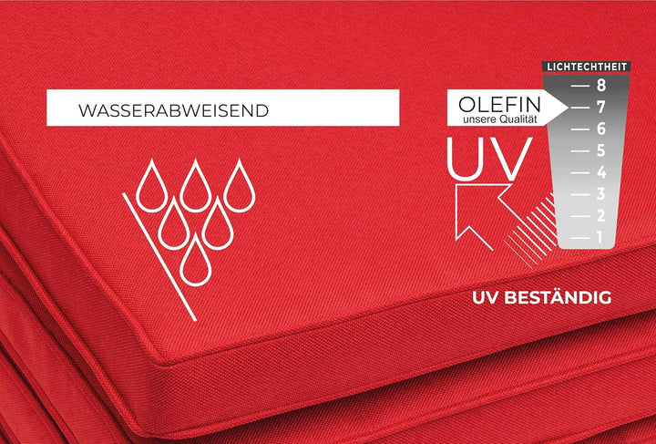 sunnypillow 4er Set Stuhlkissen wasserdicht UV-lichtecht 50 x 50 x 5cm | Polsterauflage Auflage für