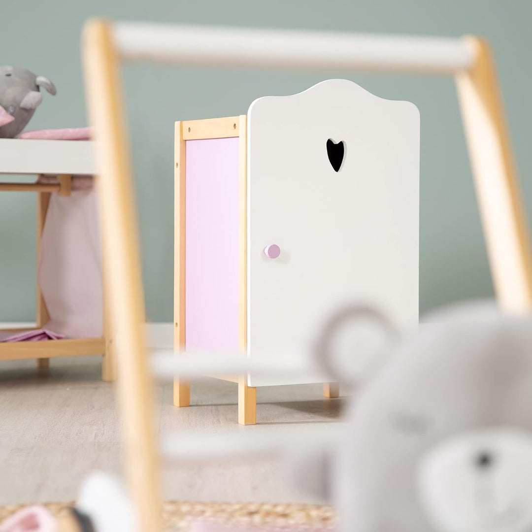 roba Puppenkleiderschrank 'Scarlett', zum Verstauen von Puppenkleidung und Zubehör, weiss lackiert,