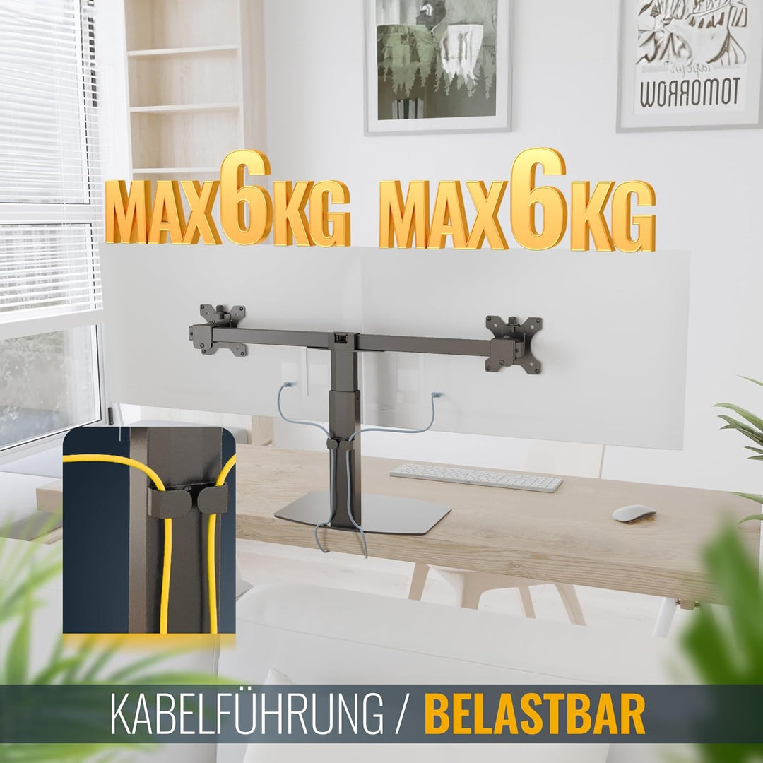 RICOO Monitor Halterung Tisch Gasdruckfeder für 17-34 Zoll, VESA Tischhalterung, Monitorarm TS4111,