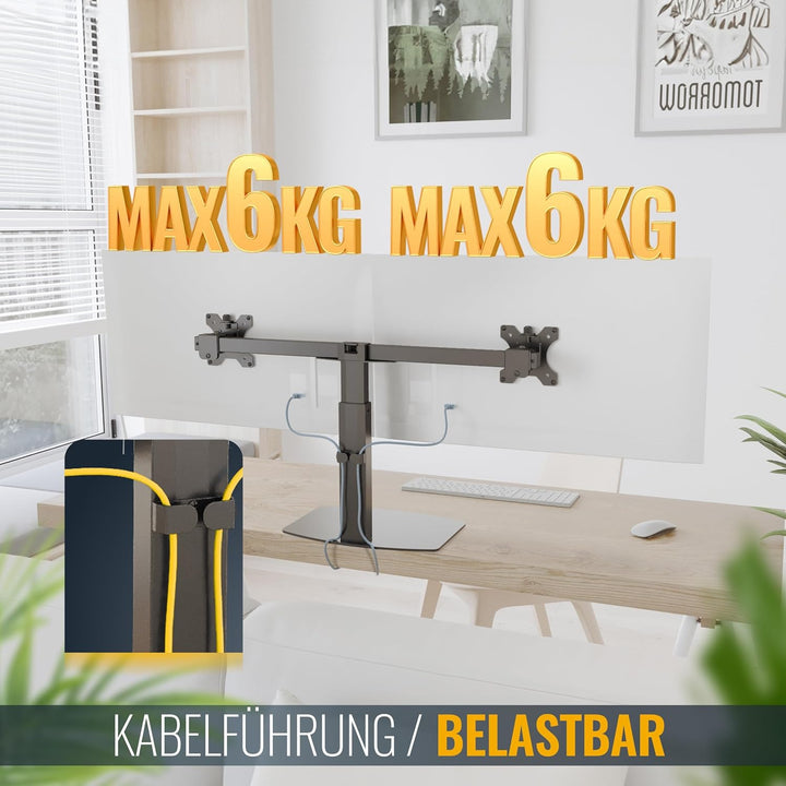 RICOO Monitor Halterung Tisch Gasdruckfeder für 17-34 Zoll, VESA Tischhalterung, Monitorarm TS4111,