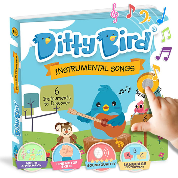 Ditty Bird Musikalische Bücher für Kleinkinder | Spass mit Instrumenten & Kinderlieder-Buch | Mitsin
