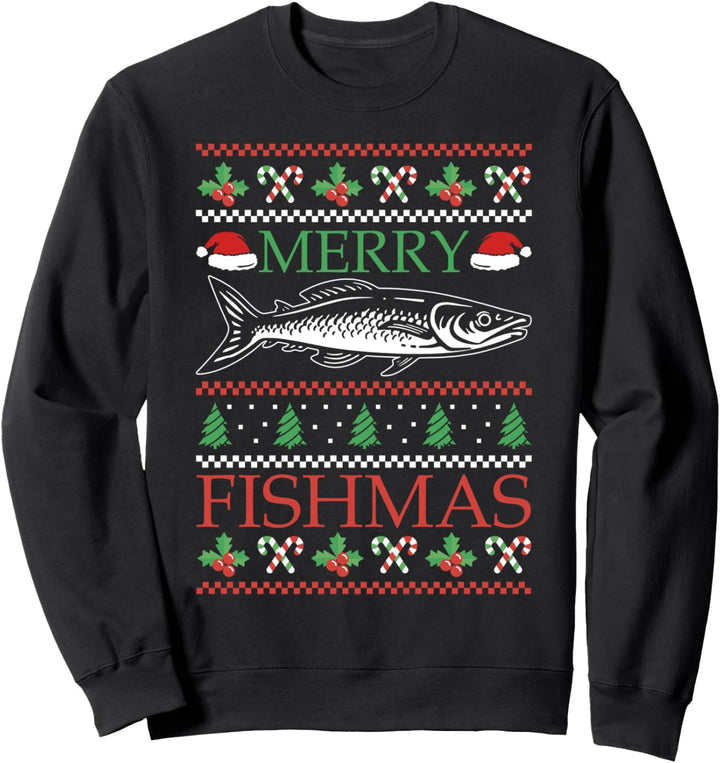 Merry Fishmas Weihnachtsmann-Kostüm, passend zum Angeln Sweatshirt