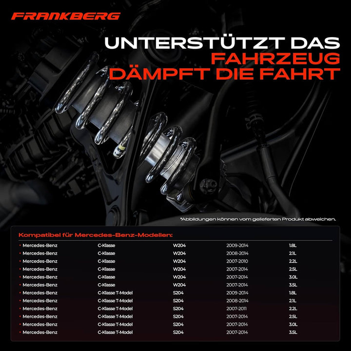 Frankberg 2x Federn Fahrwerksfeder Vorderachse Links Rechts Kompatibel mit C-Klasse W204 2007-2014 C