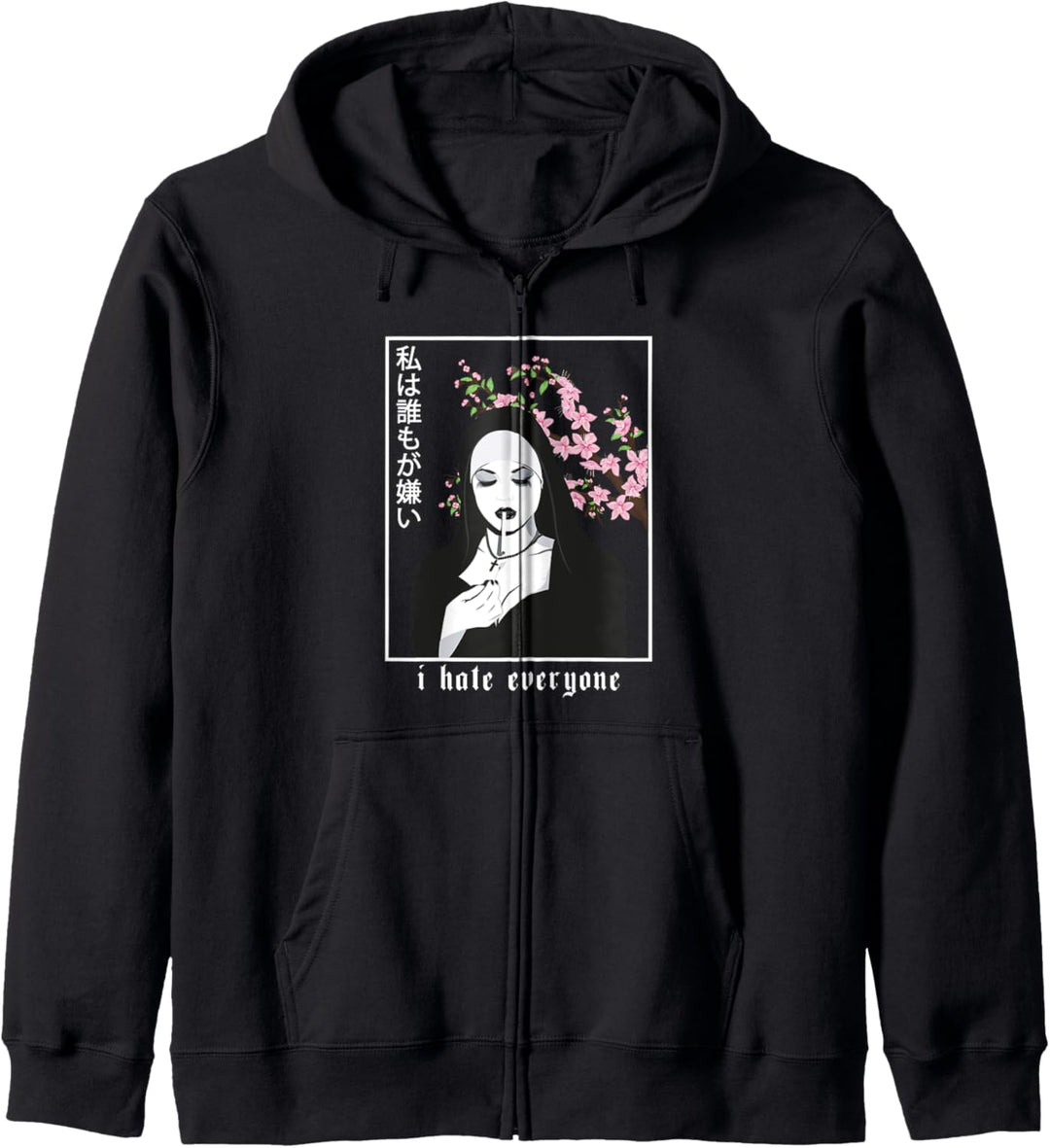I Hate Everyone - Aesthetic Nun Soft Grunge Pastel Goth Kapuzenjacke